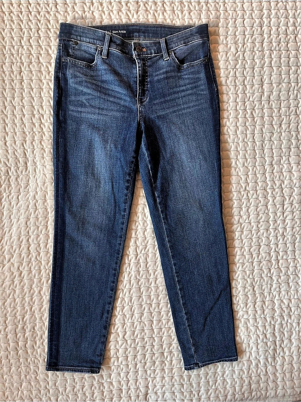 Talbots Flawless Slim Ankle Jeans Blue Waist 10P